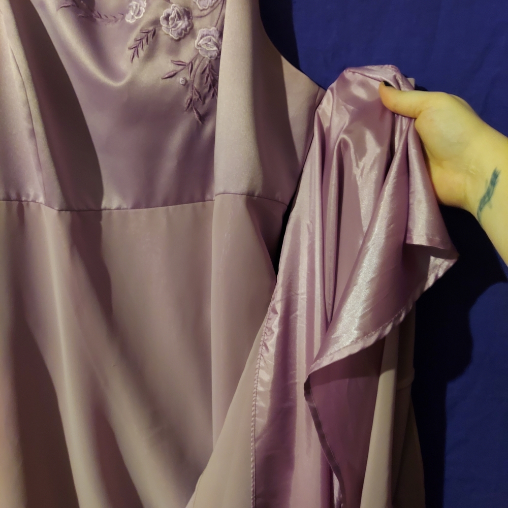 Rare Vintage Purple Lavender Satin Chiffon Dress